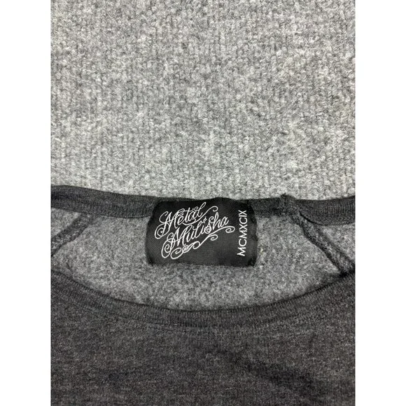 Metal Mulisha Sweatshirt Women's Small Gray Graphic Pullover Round Neck - Picture 2 of 6